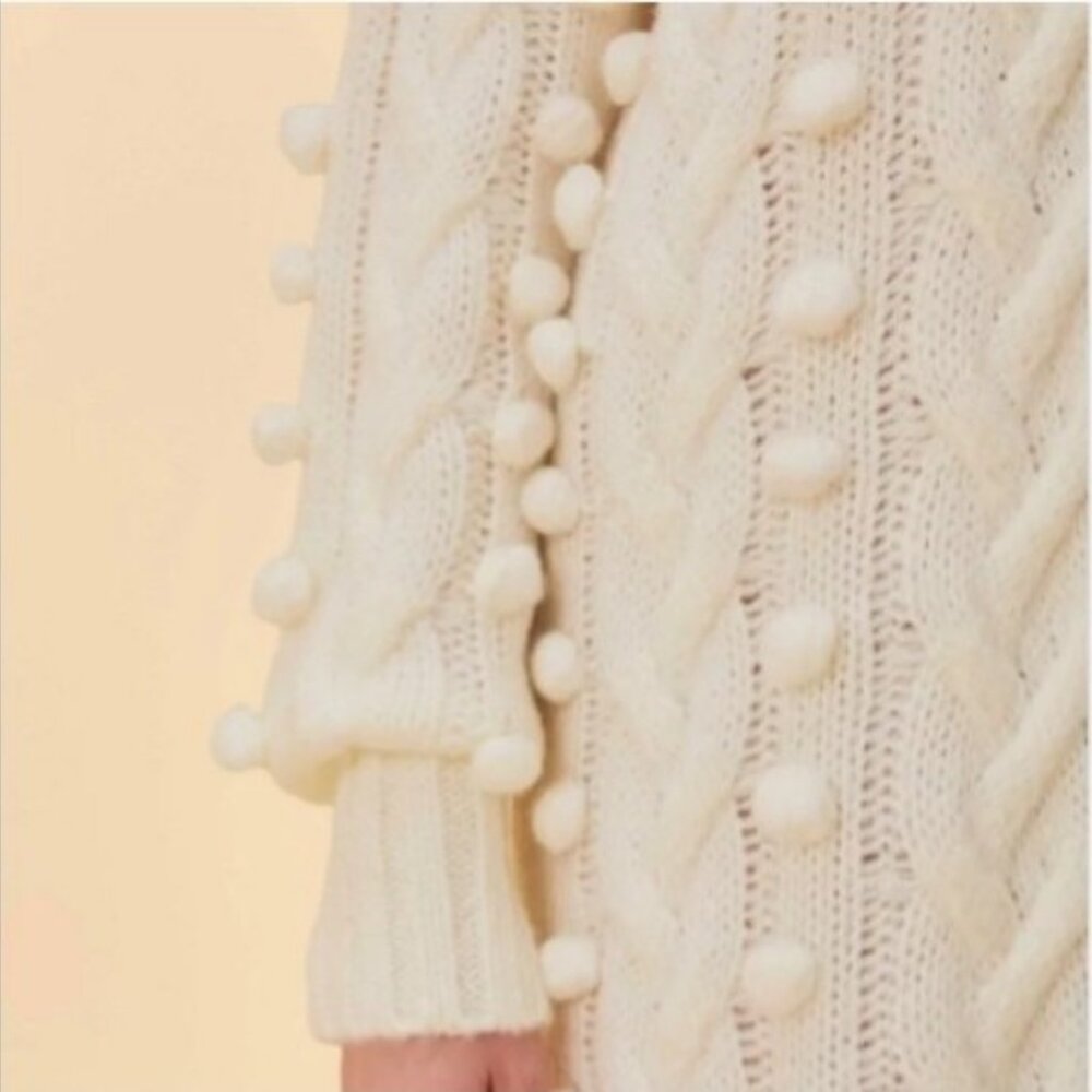 Farm Rio Off-White Braided Midi Sweater Dress Size: M NWT - Picture 9 of 16